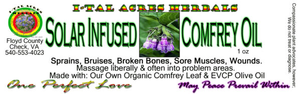 Solar Infused Comfrey Oil 1oz