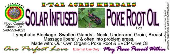 Solar Infused Poke Root Oil 1oz