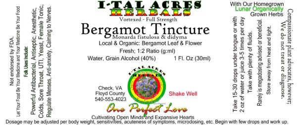 Bergamot Tincture 1oz