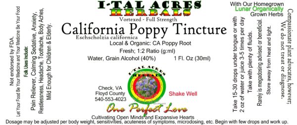 California Poppy Tincture 1oz