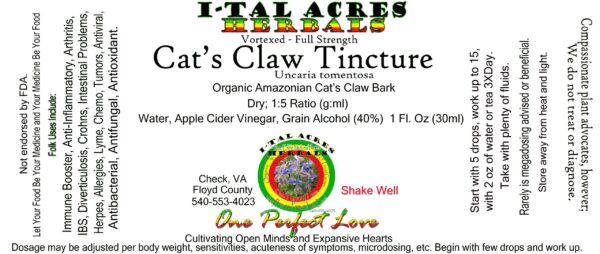 Cat's Claw Tincture 1oz