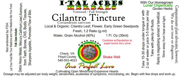 Cilantro Tincture 1oz