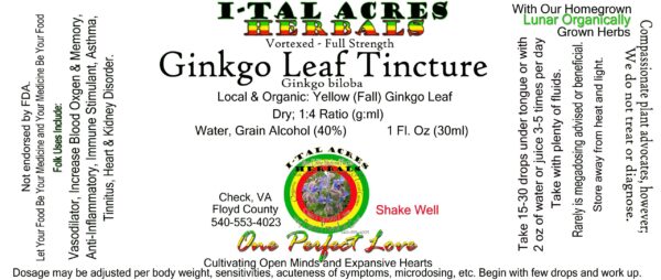 Ginkgo Tincture 1oz