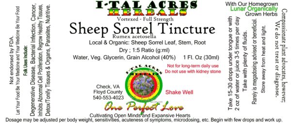 Sheep Sorrel Tincture 1oz