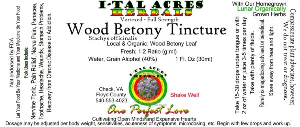 Wood Betony Tincture 1oz