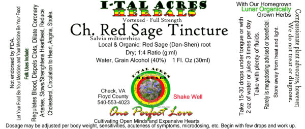 Chinese Red Sage Tincture 1oz