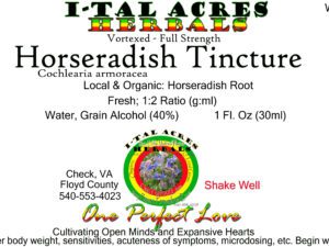 horseradish tincture label